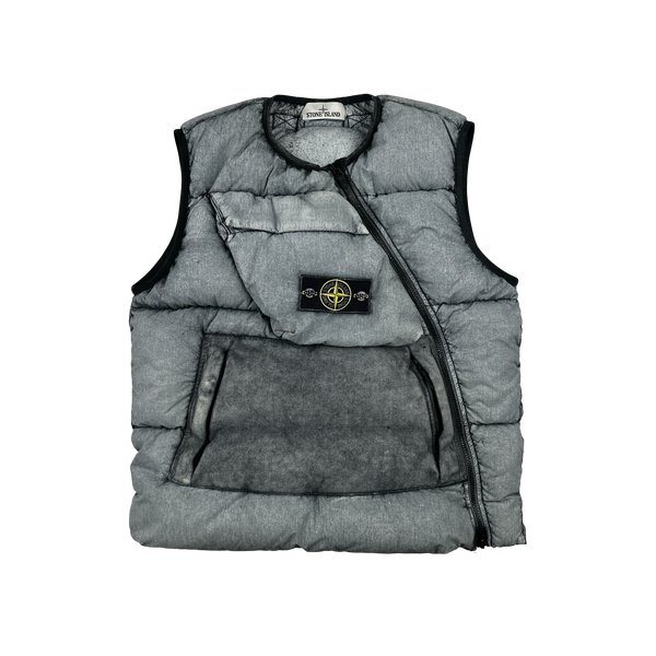 Stone Island 2017 Tela Nylon Down Filled Centre Badge Frost Puffer Gilet - Medium