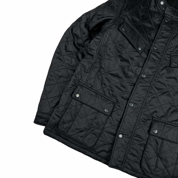 Barbour Multi Pocket Black Fleece Lined Field Jacket - Medium