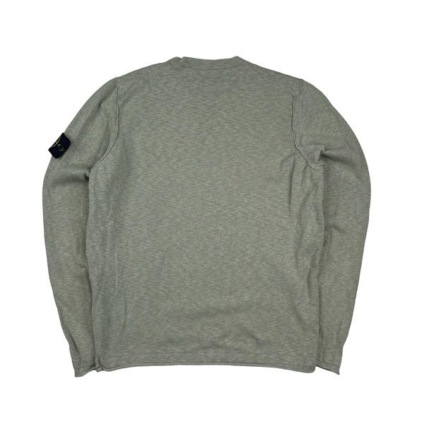 Stone Island 2019 Green Marl Cotton Knit - Medium