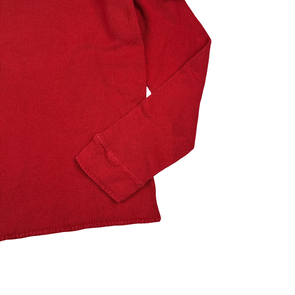 Stone Island 2004 Red Cotton Knit Jumper - XXL