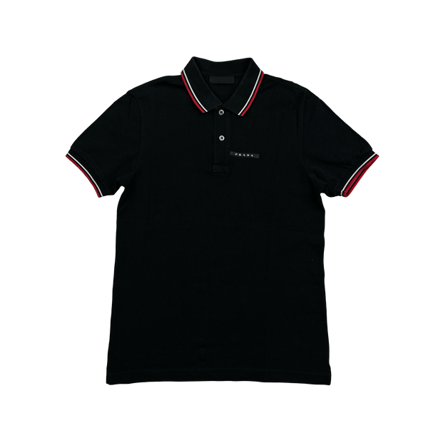 Prada Black Cotton Polo - Small