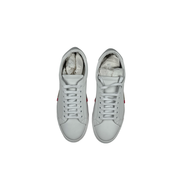 Burberry Rangleton Low White Small Stripe Leather Shoes - UK 12