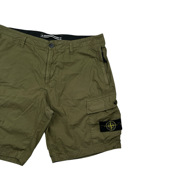 Stone Island 2021 Khaki Cotton Cargo Shorts - 38"