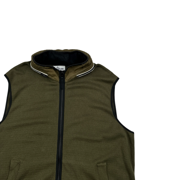 Stone Island 2013 Khaki Cotton Foldout Hood Gilet - 3XL