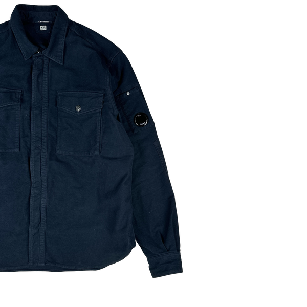 CP Company Navy Moleskin Double Chest Pocket Overshirt Jacket - XL