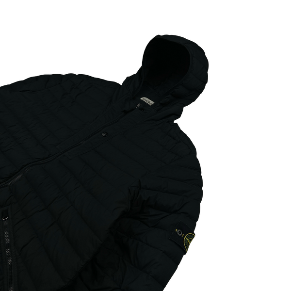 Stone Island 2019 Black Loom Woven Down Puffer Jacket - 3XL