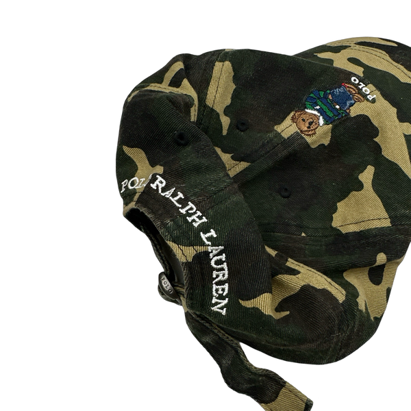 Ralph Lauren Camo Teddy Canvas Polo Embroidered Cap