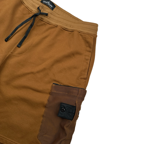 Stone Island 2021 Shadow Project Brown Garment Dyed Mesh Cargo Pocket Shorts -XL