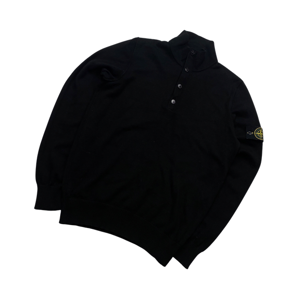 Stone Island Black Pullover High Neck Jumper - Medium