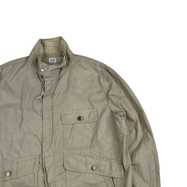 CP Company 2002 Cream Zipped Cotton Overshirt - 3XL