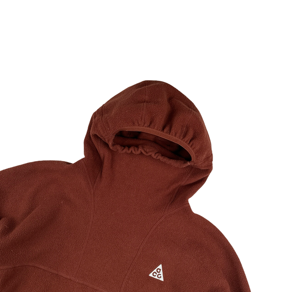 ACG Nike Full Face Hood Pullover Burgundy Fleece Jumper - Medium
