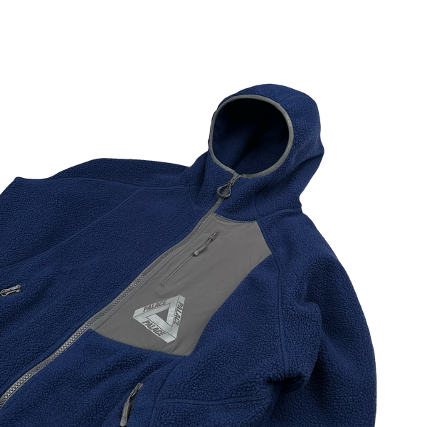 Palace 2022 Blue Therma Hooded Fleece Jacket - XL