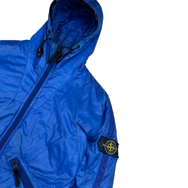Stone Island 2007 Blue Down Mesh Badge Puffer Jacket - Medium