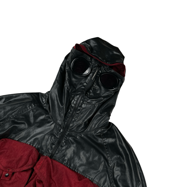 CP Company Red Quartz Quilted Paneled Goggle Jacket - Medium