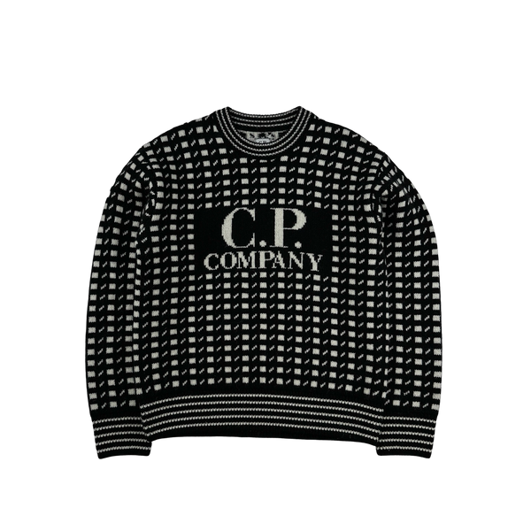 CP Company Black Vintage Style Patterned Knit - Small