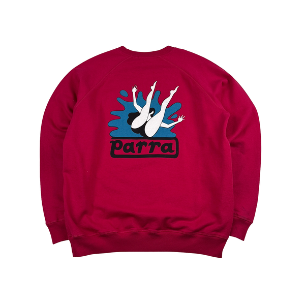 Parra Spellout Graphic Pink Cotton Jumper - Large