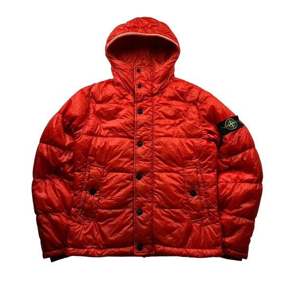 Stone Island 2013 Red Garment Dyed Puffer Jacket - Small