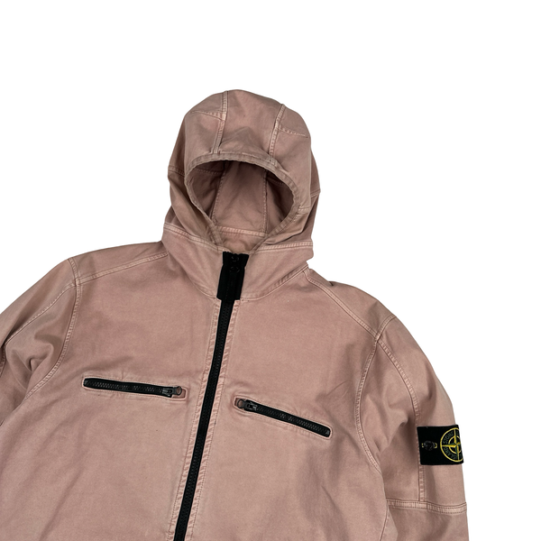 Stone Island 2016 Salmon Thick Cotton Hooded Overshirt - XL