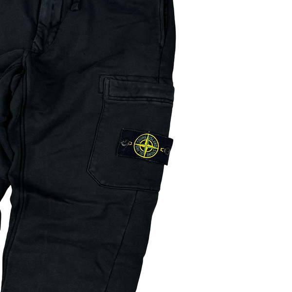 Stone Island Black Cotton Jogging Bottoms - Small