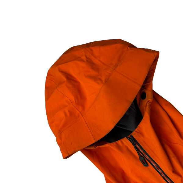 North Face Orange Gore Tex Colour Block Hooded Jacket - Small
