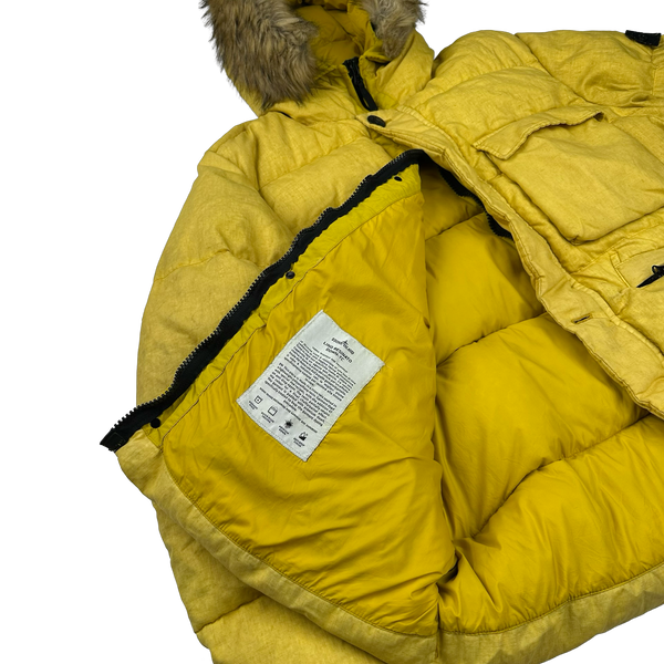 Stone Island 2018 Yellow Lino Resinato Down-TC Puffer Jacket - XXL