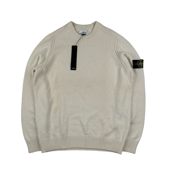 Stone Island 2019 Cream Wool Crewneck Jumper - XL