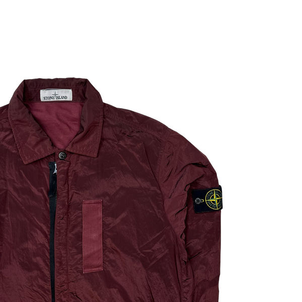 Stone Island Red Nylon Metal Shimmer Overshirt - Large