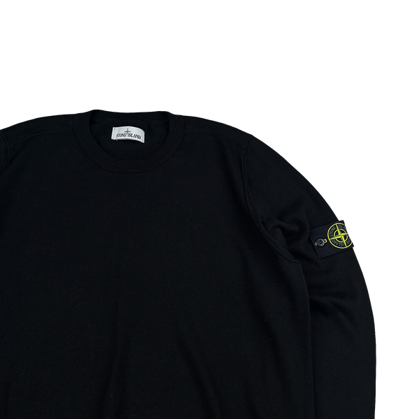 Stone Island 2022 Black Pullover Soft Knit Jumper - XXL
