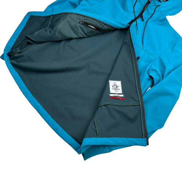 CP Company Blue Soft Shell Goggle Jacket - Large