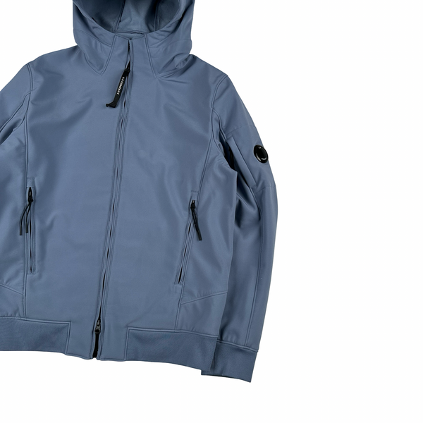 CP Company Blue Fleece Lined Soft Shell Lens Jacket - XL