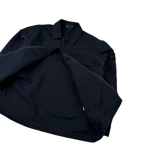 Stone Island 2023 Navy Cotton Ghost Zipped Overshirt - XXL