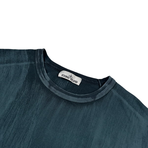Stone Island Blue Hand Brushed T-Shirt - 3XL
