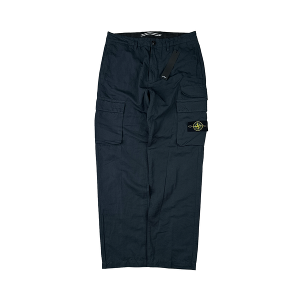 Stone Island 2022 Navy Cotton Cargo Trousers - 31"