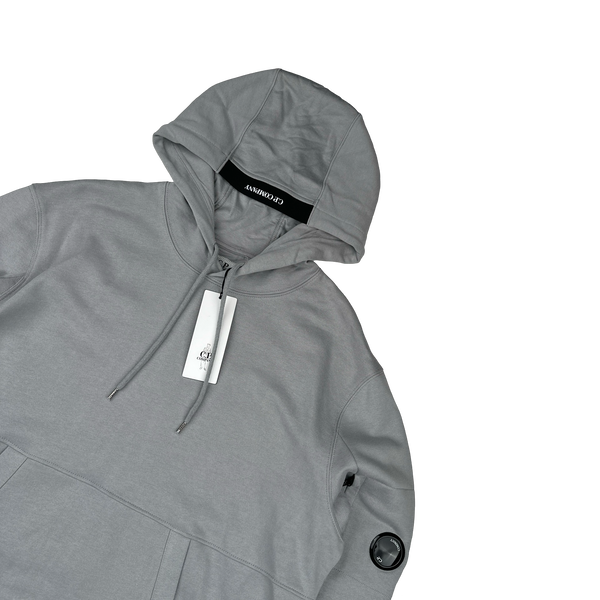 CP Company Stone Grey Cotton Lens Viewer Pullover Hoodie - XXL