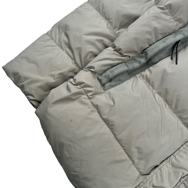CP Company Cream Nycra Goggle Down Puffer Jacket - Large