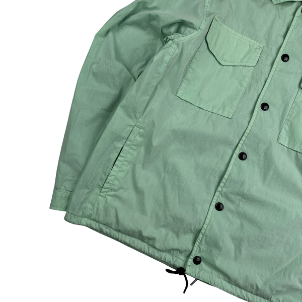 CP Company 50 Fili Mint Green Double Chest Pocket Overshirt Jacket - Large