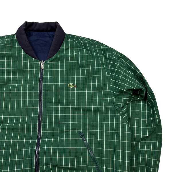 Lacoste Green Checked Reversible Bomber Jacket - 3XL