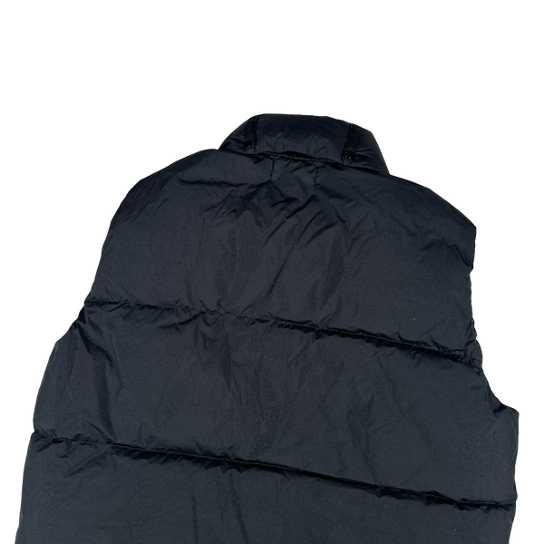 Stone Island 2021 Black Garment Dyed Crinkle Reps Down Filled Gilet - XL