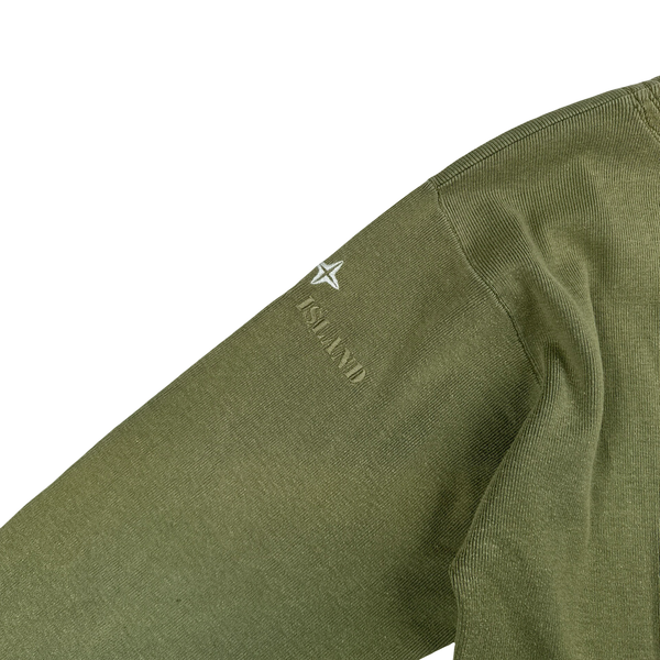 Stone Island Vintage 1999 Green V Neck Pullover Jumper - Medium