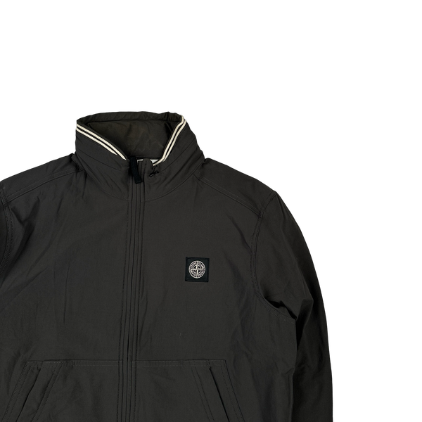 Stone Island 2014 Grey Soft Shell Compass Patch Zipped Bomber Jacket - XL