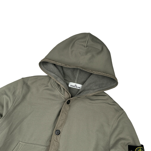Stone Island 2019 Light Khaki Thick Cotton Buttoned Jumper - Medium