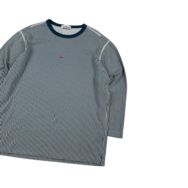 Stone Island Marina 2018 Blue Striped Longsleeve Top - 3XL
