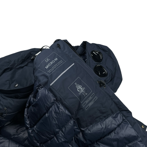 CP Company Navy Micro M Down Filled Goggle Jacket - Small