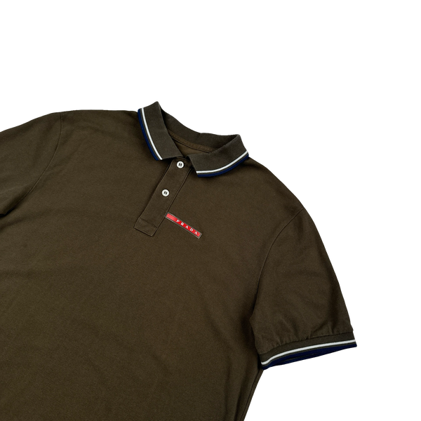 Prada Khaki Cotton Polo Shirt -XL