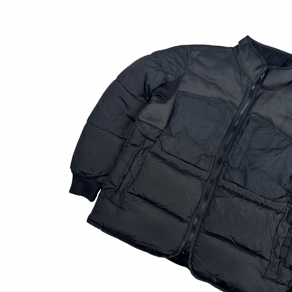 Stone Island 2021 Black Panama 6/3 HT Nylon Mix Fabrics Down- TC Puffer - Medium