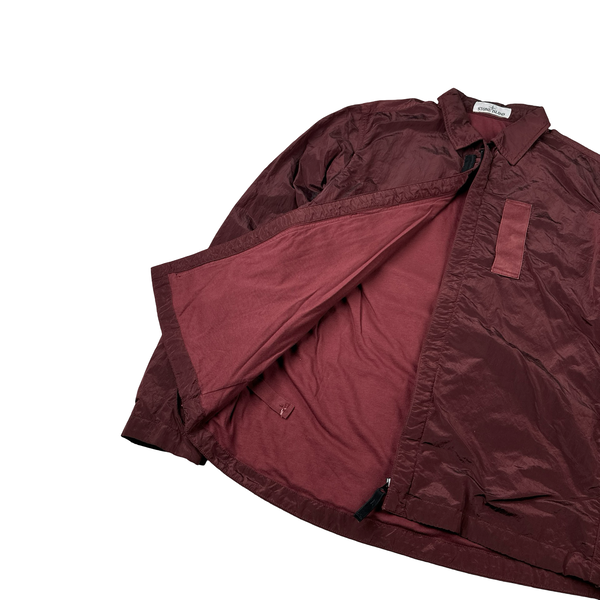 Stone Island 2017 Maroon Nylon Metal Shimmer Overshirt - Medium