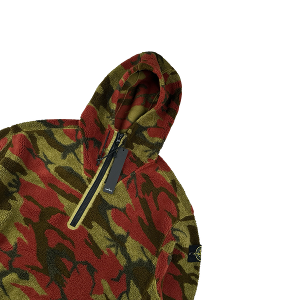 Stone Island 2022 Heritage Camo Teddy Fleece Pullover Hoodie  - XXL