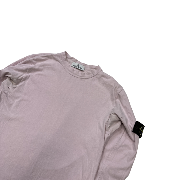 Stone Island 2017 Pink Longsleeve Cotton Top - Small