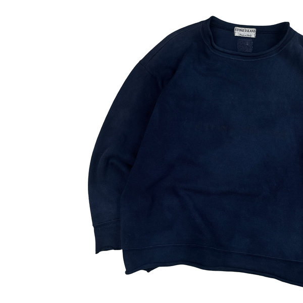 Stone Island 1995 Vintage Spellout Pullover Sweatshirt - Large