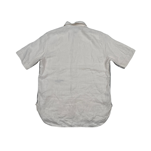 Stone Island Italy Linen Spellout Buttoned Shirt - Medium